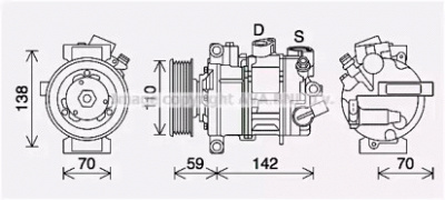 AVA QUALITY COOLING vwk401 -  Компрессор, кондиционер
